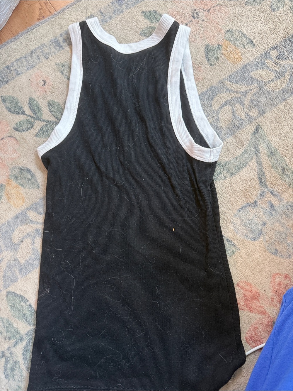 a new day Black Tank Top with White Trim